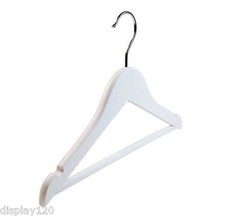 Cintres En Bois Blanc Mat Deluxe Pour Enfants 30Cm x 100