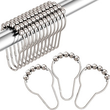 Shower Curtain Hooks, Decorative Rust Proof Stainless Steel Shower Curtain Hooks
