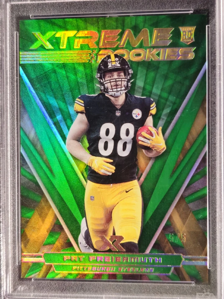 2021 PANINI XR Xtreme Rookies-Green #XTR28 Pat Freiermuth RC #5/5 Steelers 🔥 - Image 2 of 4