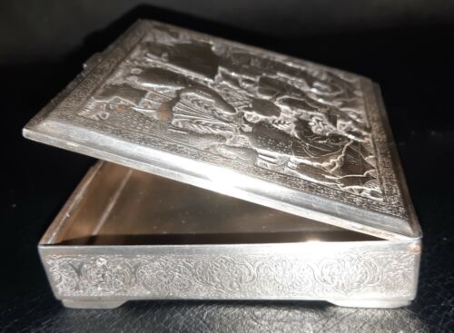 MUSÉE DIGNE antique/persane/moyen-Orient antique - boîte en argent - poinçon Lahiji - Photo 1/12