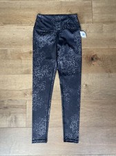 Zella High Waist Studio Lite Ankle Leggings Grey Phantom Splatter Dot Sz S NWT