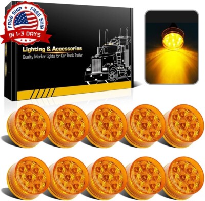 Luz de señal de giro lateral de 9 LED de color ámbar para camión con remolque US