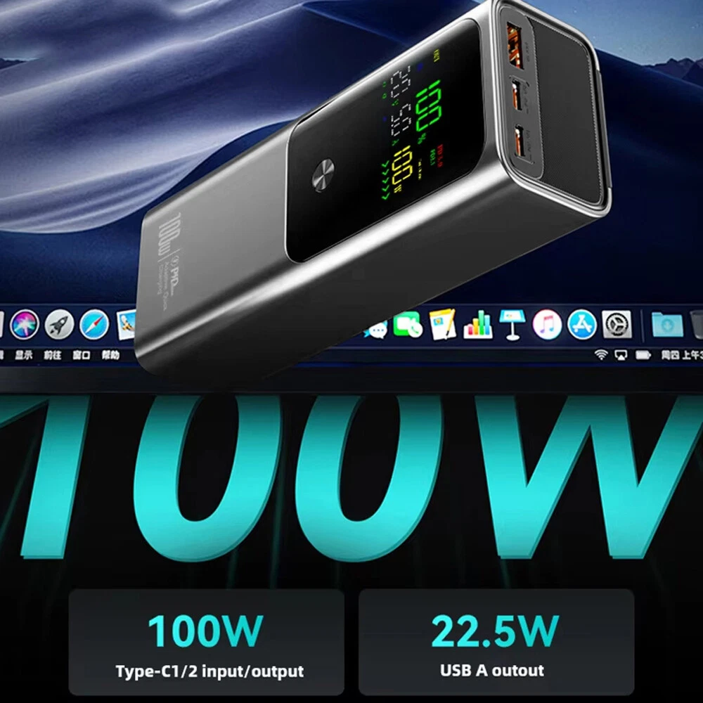 Power Bank 20000mAh 100W Charging Portable External Battery Backup For Phone/lap Power Bank 20000mAh 100W Charging Portable External Battery Backup For Phone/lap