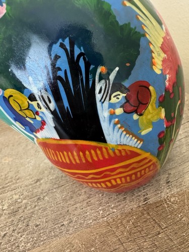 Vintage Mexican Folk Art Cat Figurine Pottery Colorful Cats - Picture 5 of 12