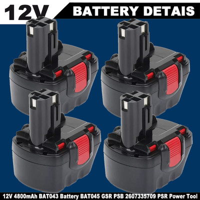 4x 4,8AH 12V Akku Für Bosch BAT043 BAT045 BAT046 2607335273 2607335274 PSR Ni-MH