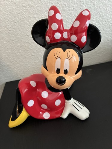 Disney Minnie Mouse Figurine Red & White Polka Dot Dress Bow 3-4.9 in