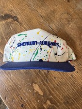 Vtg 80s Paint Splatter Sherwin-Williams Snapback Sherwood Promotions K- PRODUCTS