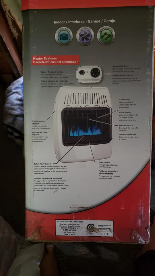 Dyna-Glo Infrared Heater 18000-BTU Plaque Wall Floor-Mount Dual Fuel Vent-White - Image 3 of 4