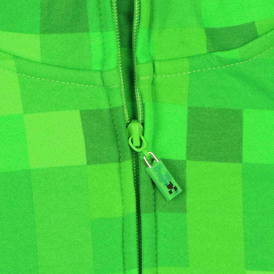 Sudadera con capucha cremallera completa diseño de píxeles I Am Creeper I Am Creeper de Minecraft para niños Foto 3 de 3