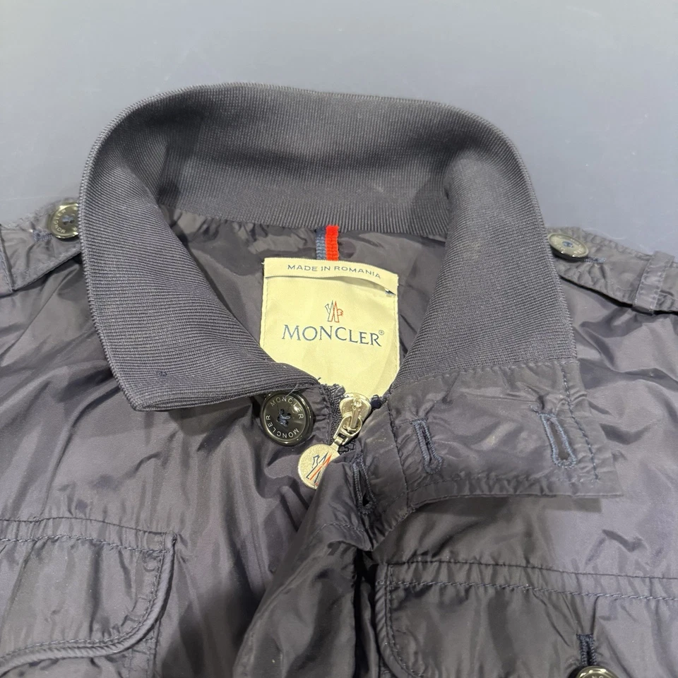 Moncler Nylon Field Jacket Bomber Blouson Men Size 4/Large Navy Blue Maglia Logo - Image 3 of 4