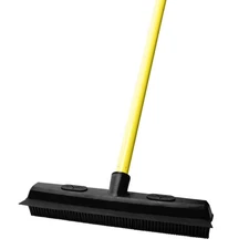 FURemover Pet Hair Rubber Broom: Carpet Rake, Squeegee, Disassemble, Tile, Hardw