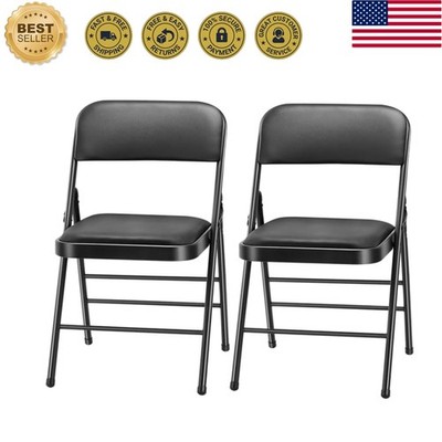 Heavy-Duty Foam Padded Folding Chairs 2-Pack - Stylish Indoor/Outdoor Seating