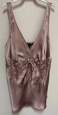 SOMA Pink Washable Silk Camisole Lace Adjustable Straps Medium