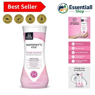 Summer's Eve Simply Sensitive Feminine Wash - 15 Fl Oz, Gentle for Delicate Skin
