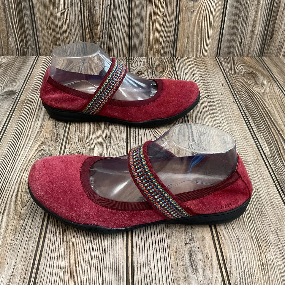 Bandana Taos Mujer Borgoña Gamuza Mary Jane Confort Ballet Planos Talla 9 Foto 3 de 4