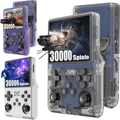 MARKENLOS R40S HD Retro Handheld Konsole 256GB, Linux, Lila Schwarz Weiß, 3.5"IPS,Geschenk