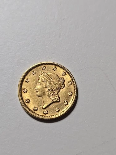 1854 1 Dollar Gold Liberty Type Coin / Good Details