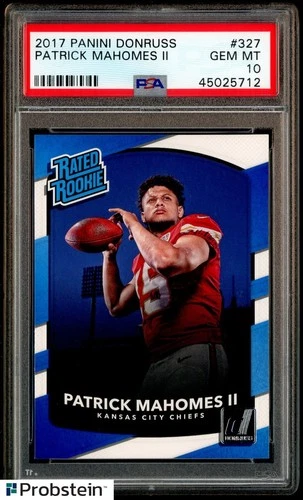 2017 Donruss #327 Patrick Mahomes II Chiefs RC Rated Rookie PSA 10 GEM MINT