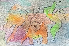 Creatures From The Underworld Original Signed Watercolor Painting On Paper