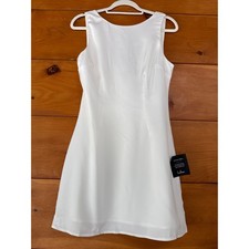 NWT Lulus Elevated Appearance Ivory Satin Open Back Mini Dress Party Short Sz XS