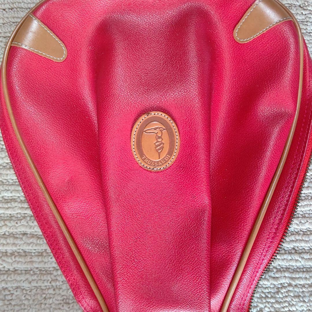 TRUSSARDI レザー キャディバッグ ゴルフバッグ 赤 ヴィンテージ Trussardi Retro Red Women's Club Case Golf Bag Carry Bag Range bag