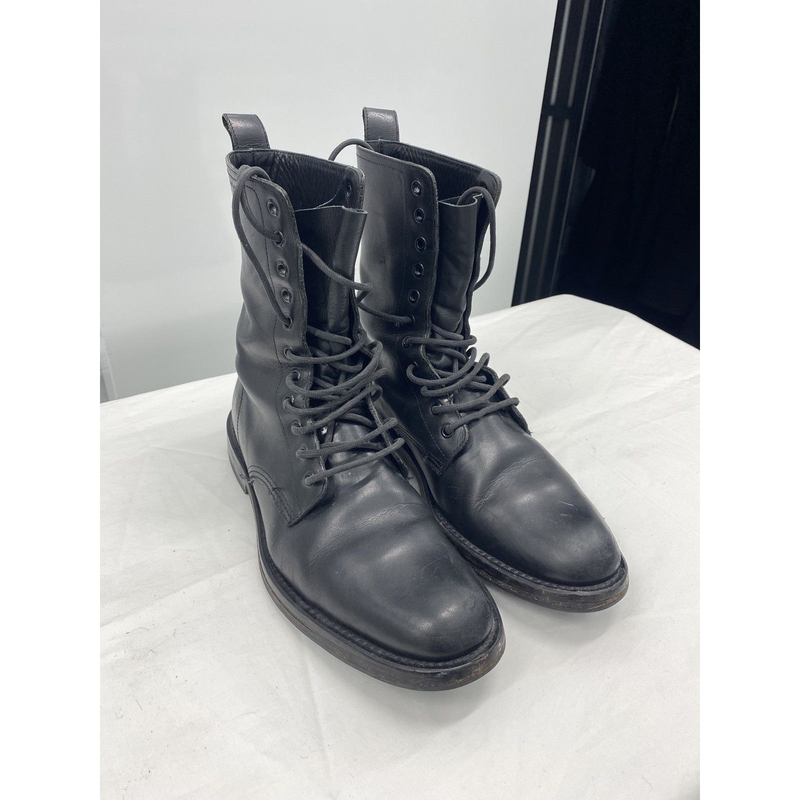 SAINT LAURENT Stivali da combattimento Ranger in pelle YSL x Hedi Slimane: taglia 45