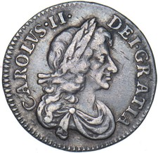 1675 Threepence - Charles II British Silver Coin - Nice