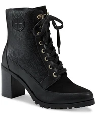 Giani Bernini Women's Keegann Lace up Lug Sole Booties, Black Size 9.5 M