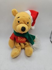 Disney Store Winnie the Pooh Christmas Santa Pooh Bean Bag Plush