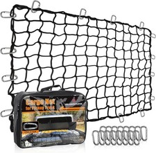 Versatile 5'x7' Bungee Cargo Net Expands to 10'x14' with Bonus D Clip Carabiners