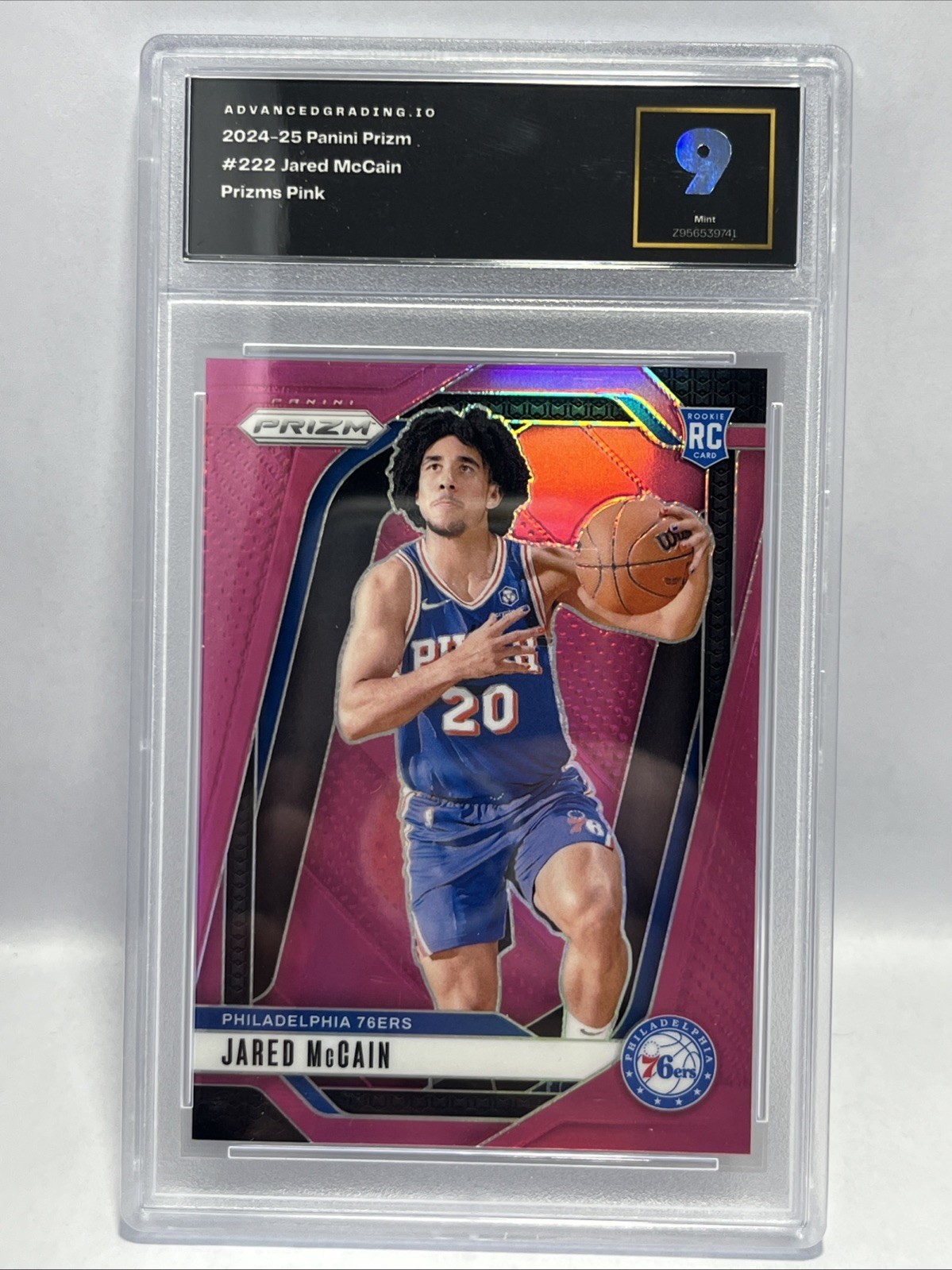 Jared McCain 2024-25 Panini Prizm Basketball #222 RC Pink Prizm /249. Pack Fresh