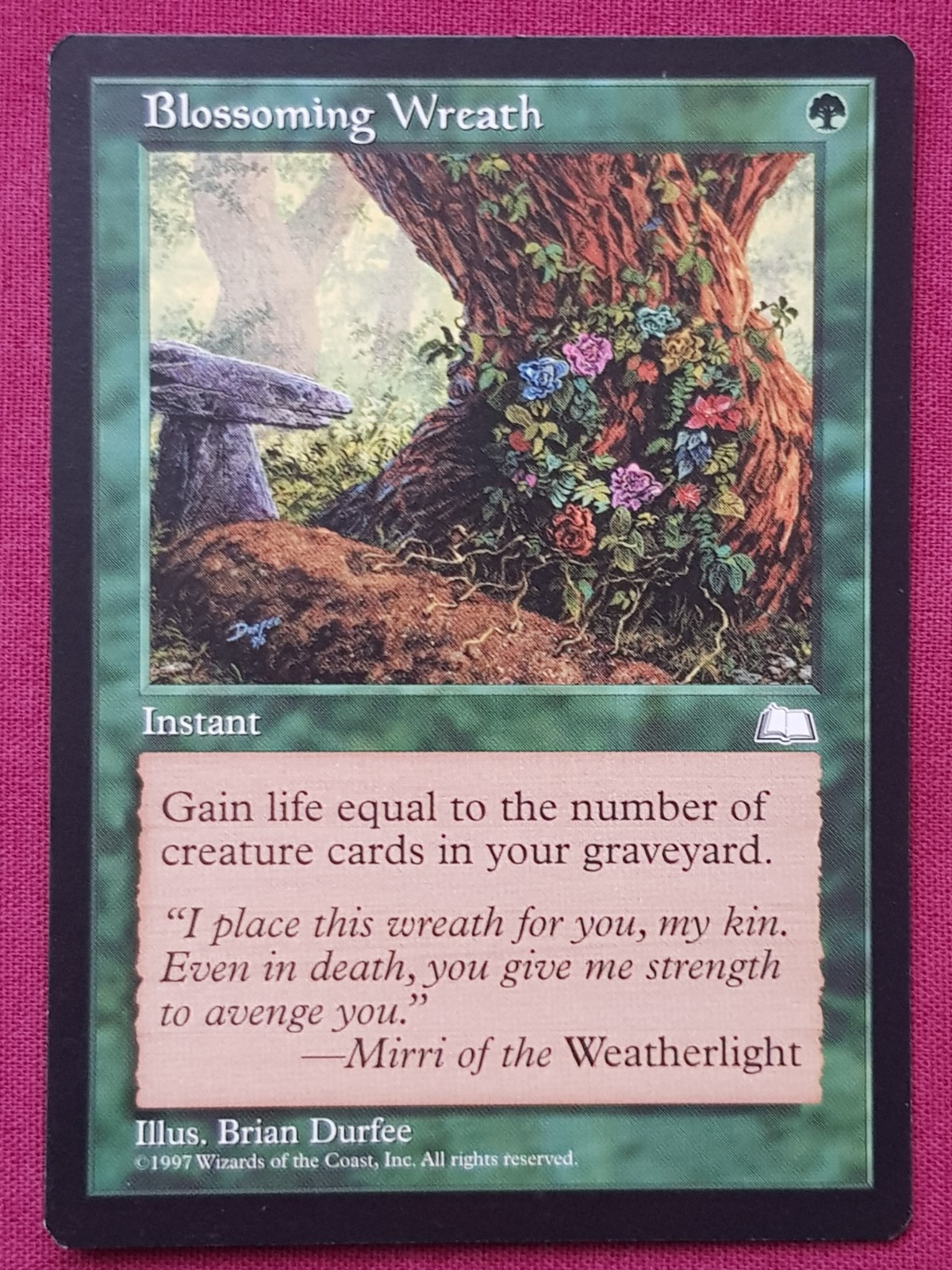 Magic The Gathering WEATHERLIGHT BLOSSOMING WREATH green card MTG