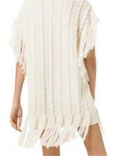 Michael Kors Collection 100% Cashmere Hand Emroidered Tassel Sweater Dress M FX#