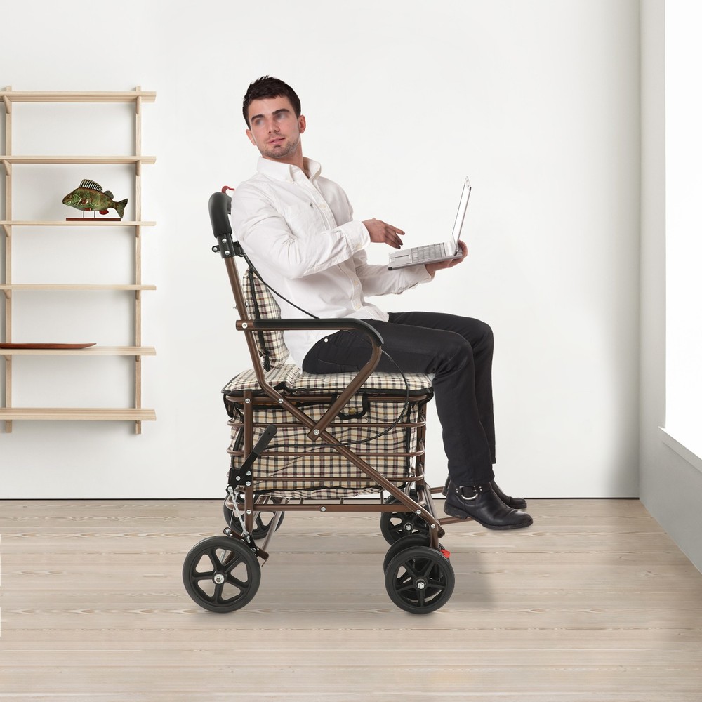 Shopping Cart, Foldable Shopping Cart, Foldable Shopping Cart with Seat