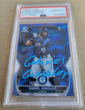 Gabriel Gonzalez Signed 2023 1st Bowman BCP133 Mariners PSA AUTO Sapphire Fullna