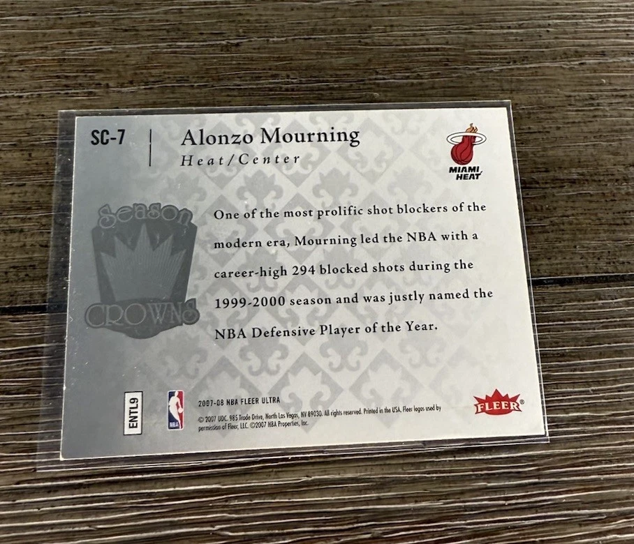 2007-08 Fleer Ultra - Season Crowns Alonzo Mourning #SC-7 - Image 2 of 2