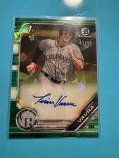 Terrin Vavra 2019 Bowman Chrome 1st Green Refractor automático CPA-TV #/99