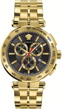 Versace VE6CA0623 Aion Chronograph black gold Stainless Steel Men's Watch NEW