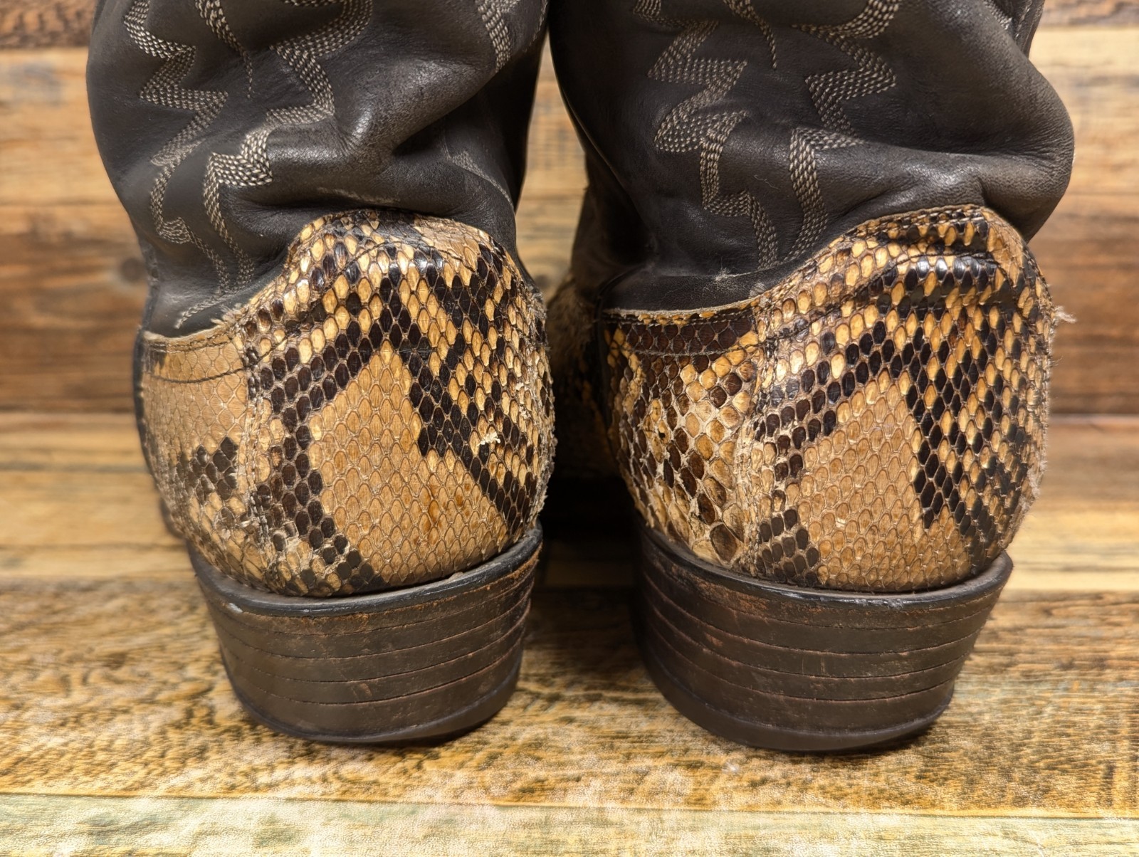 Vintage Dan Post Men's Size 10 EW Python Snakeski… - image 11