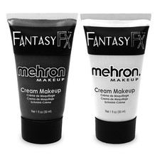 Water Based Face Body Paint Black White Bundle