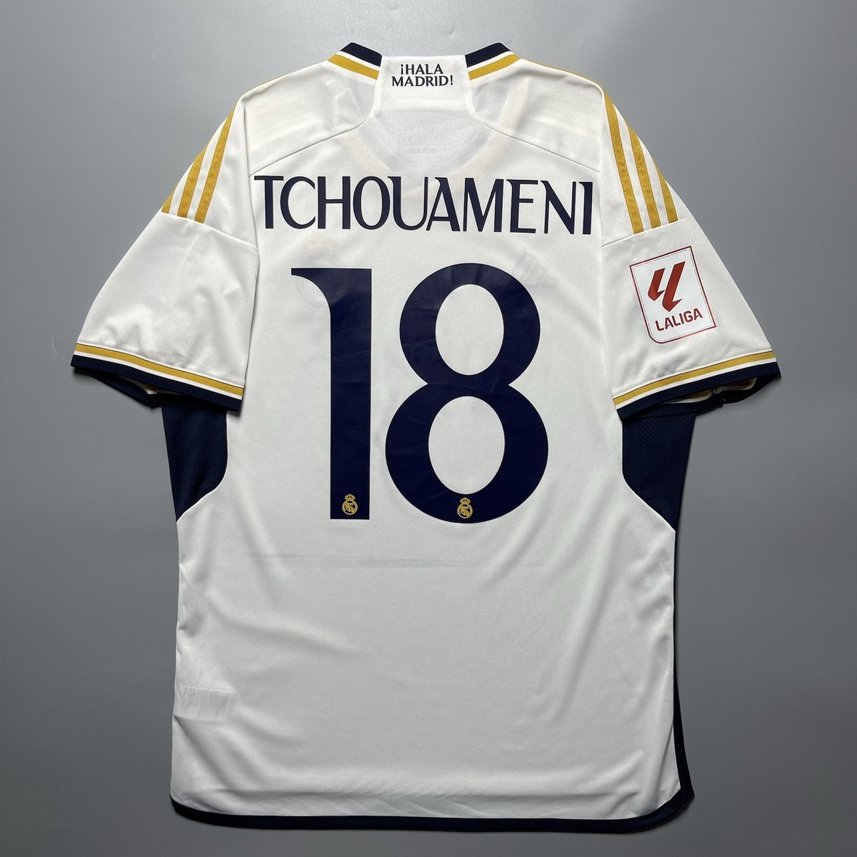 REAL MADRID ADIDAS 2023/2024 FOOTBALL HOME JERSEY #18 TCHOUAMENI