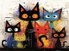 Cat Paint by Numbers Kits for Adults,Easy Adult Painting by Number on Canvas ...