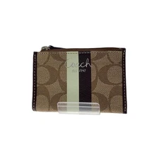 Coach Coin Case Allover Pattern Brown for Ladies