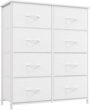 Tall Chest of Drawers for Bedroom with 8 Drawers Wide Storage Organiser Fabric