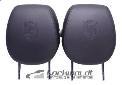 Porsche Cayenne 9PA 957 appuie-tête avant blagues d'impression cuir noir - Photo 1/4