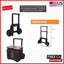 RIDGID Rolling Tool Box Cart 9in Wheels Pro Gear 2.0 Attachment Heavy Duty Resin