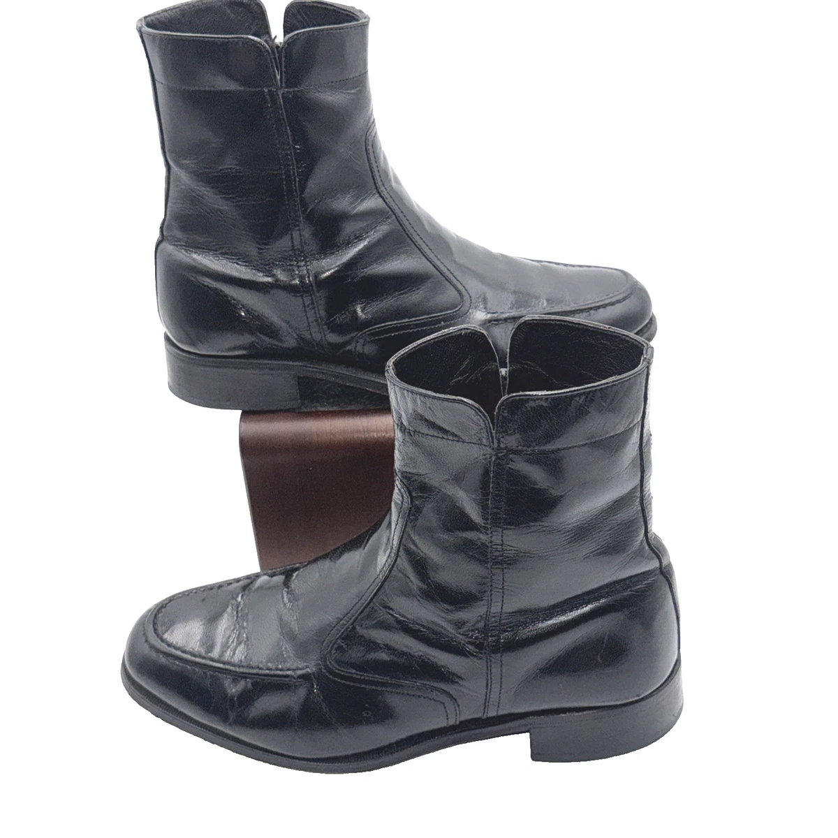 Men\'s FLORSHIEM Black Leather REGENT Side Zip ANKLE Dress BOOTS  11 Mens Vintage Florsheim 11087-01 Duke Black | Mercari main image 3