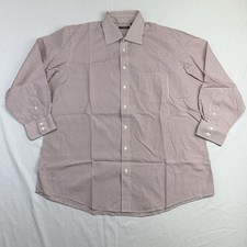 Burberry London Long Sleeve White Red Gingham Dress Shirt Men  s Sz 17R USA Made