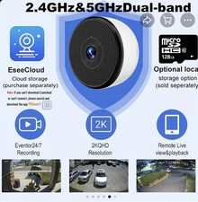 3MP 2K Window Camera 2.4GHz  5GHz WiFi Indoor Cameras for Home Security with...