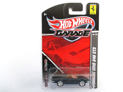 HOT WHEELS - GARAGE - FERRARI DINO 246 GTS - BLACK - (REAL RIDERS